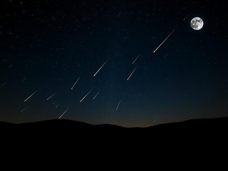 Flick International Night sky filled with shooting stars during the Orionid meteor shower