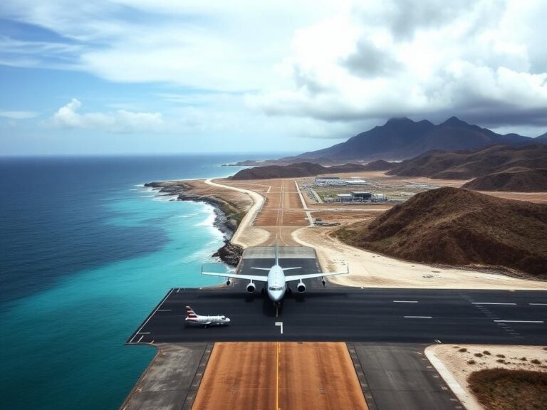 Flick International Aerial view of Guantanamo Bay with military aircraft on the runway