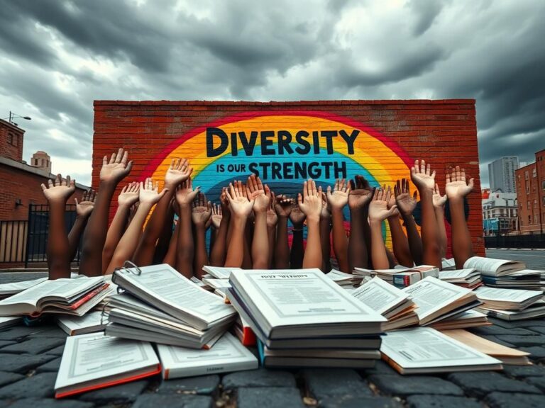 Flick International Diverse hands reaching towards a rainbow mural symbolizing unity and strength in diversity