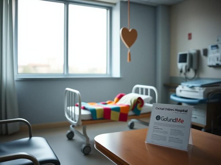 Flick International Hospital room with an empty bed and heart-shaped decoration