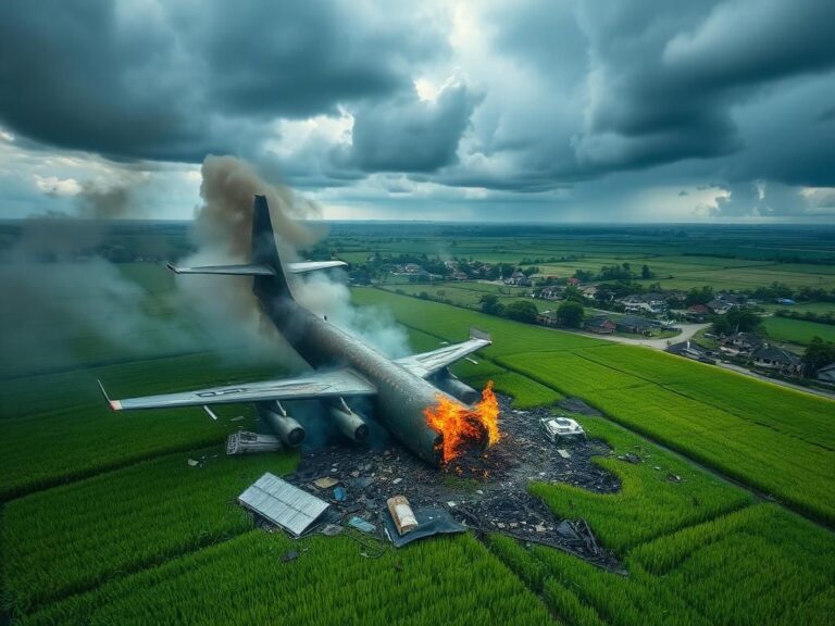 Flick International Aerial view of military aircraft wreckage in the Philippines