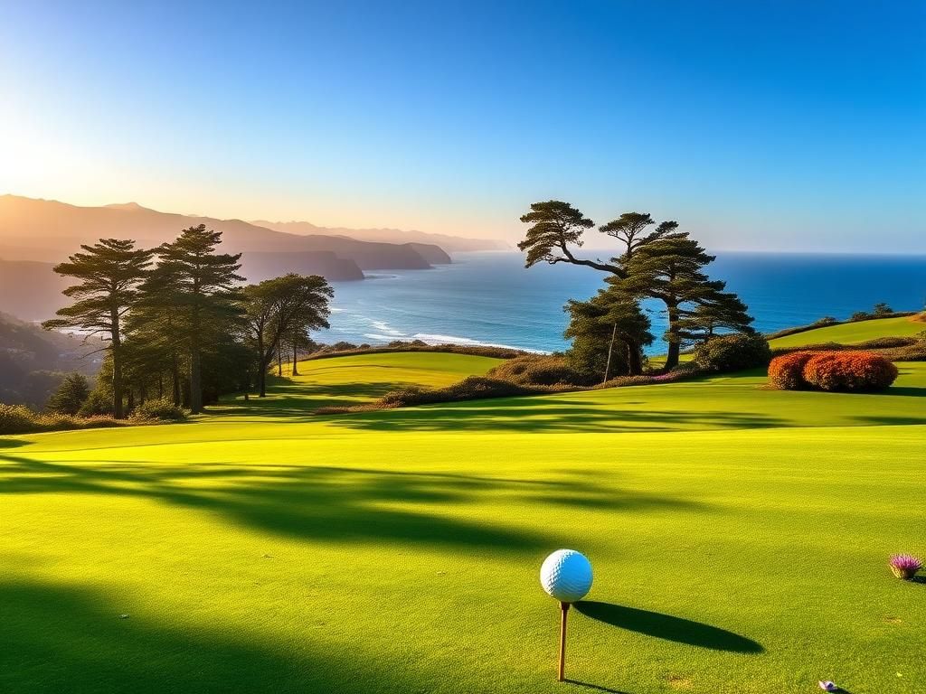 Flick International Lush golf course at Torrey Pines with vibrant fairways and ocean backdrop