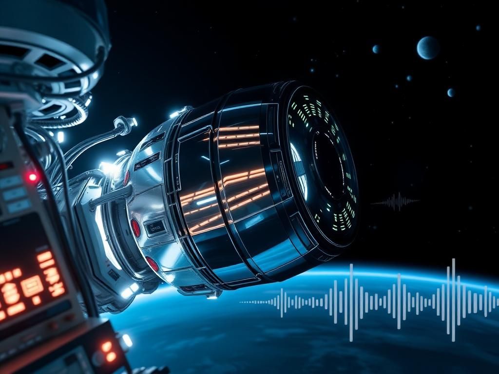 Flick International Close-up view of the Boeing Starliner spacecraft showcasing intricate wiring and glowing control panels