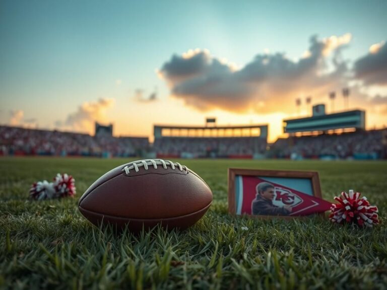 Flick International A vintage football field with a worn leather football symbolizing legacy and determination.