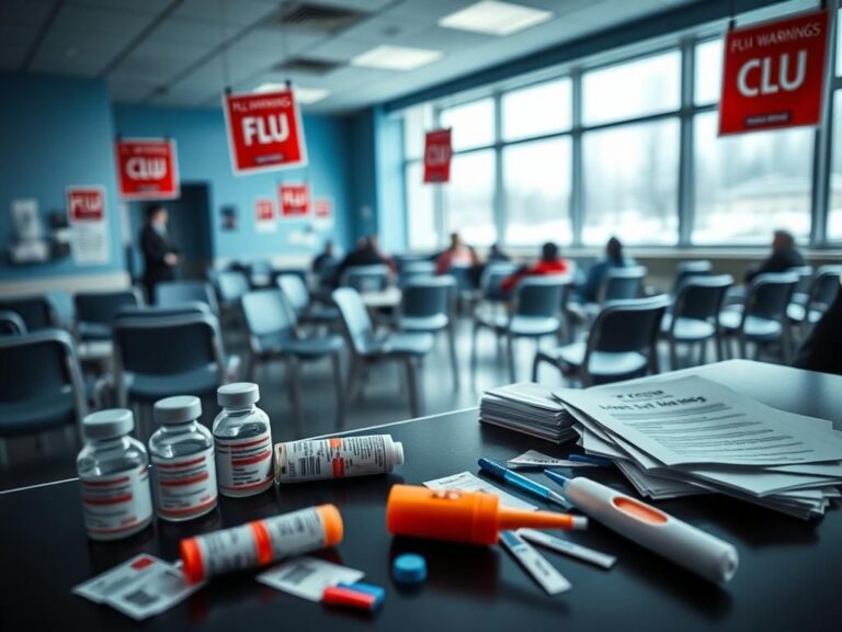 Flick International Crowded hospital waiting room during severe flu season