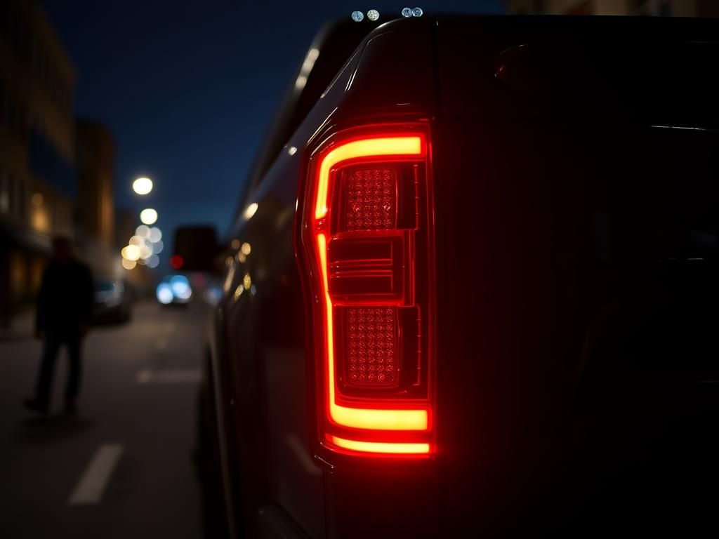 Flick International Close-up of a high-end Ford F-series truck taillight showing signs of tampering