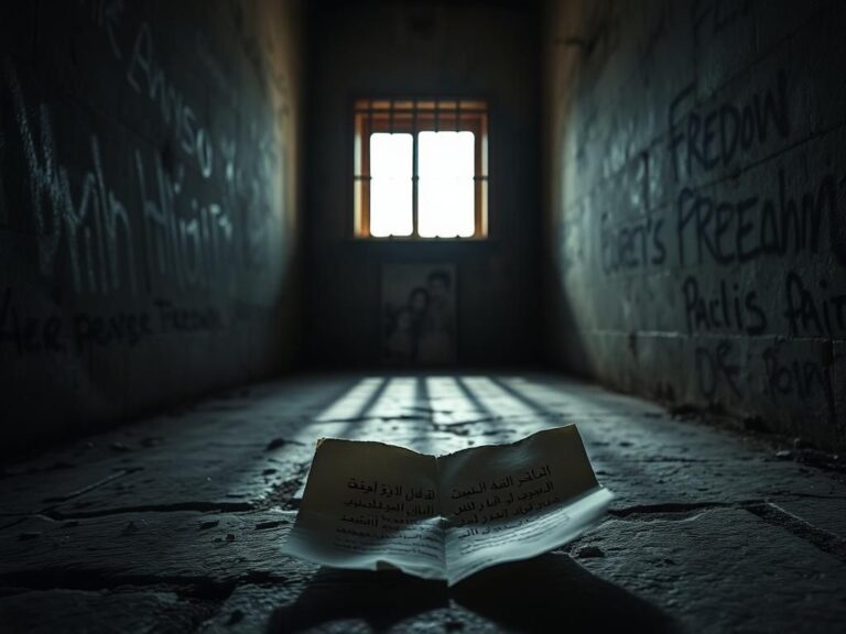 Flick International Dimly lit prison cell with rusted bars and small window capturing the essence of detention and oppression.