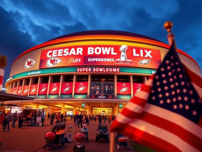 Flick International Vibrant scene of the Caesars Superdome for Super Bowl LIX