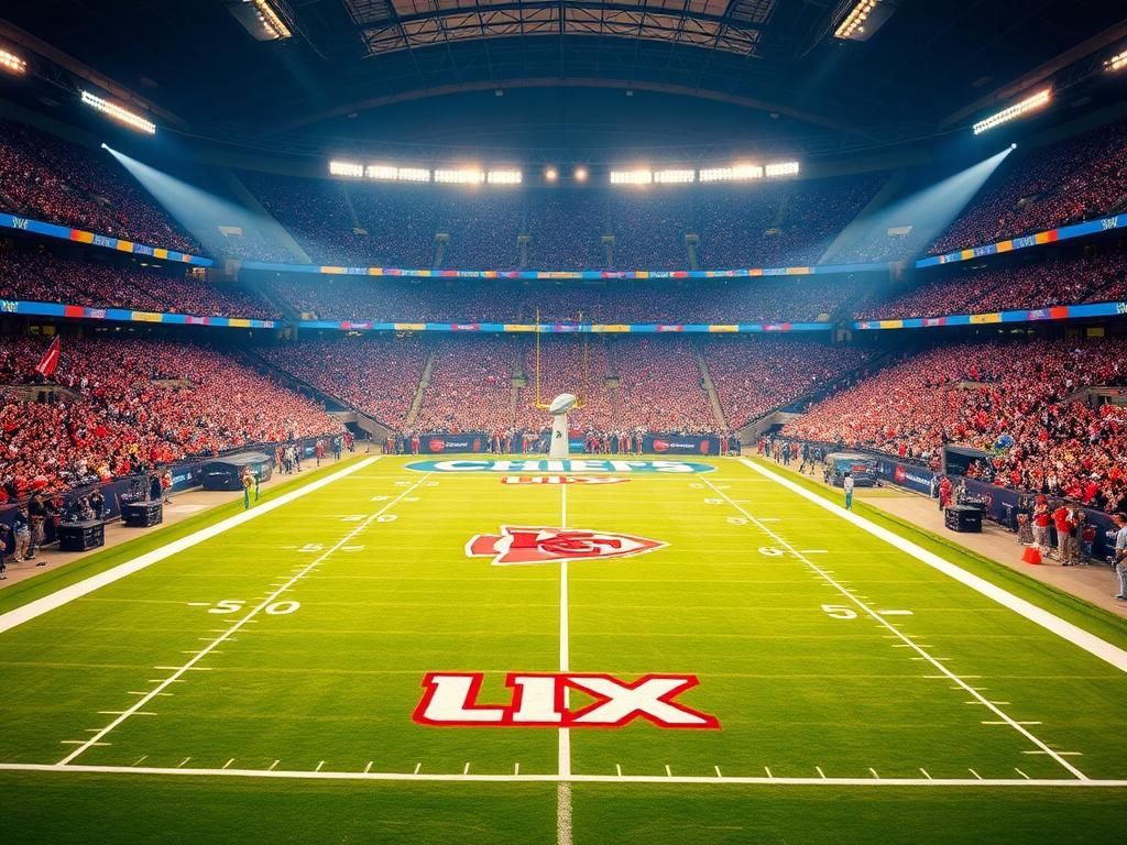 Flick International President Donald Trump greeting Chiefs' Chris Jones on the field at Super Bowl LIX