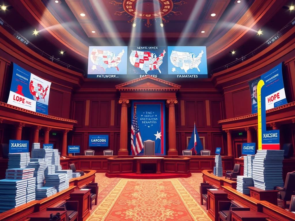 Flick International Stylized Senate chamber representing political teamwork and strategy