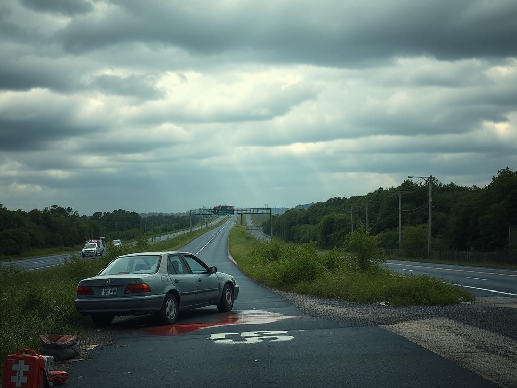 Flick International Weathered car pulled over on Route 78, symbolizing a driver's medical emergency