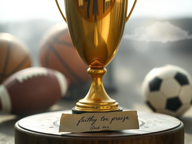 Flick International close-up view of a shiny golden trophy symbolizing athletic achievement and spirituality