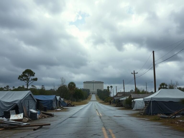 Flick International Makeshift shelters in North Carolina after Hurricane Helene