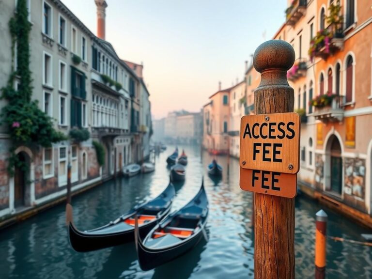 Flick International Serene early morning view of the iconic canals of Venice, Italy, with empty gondolas