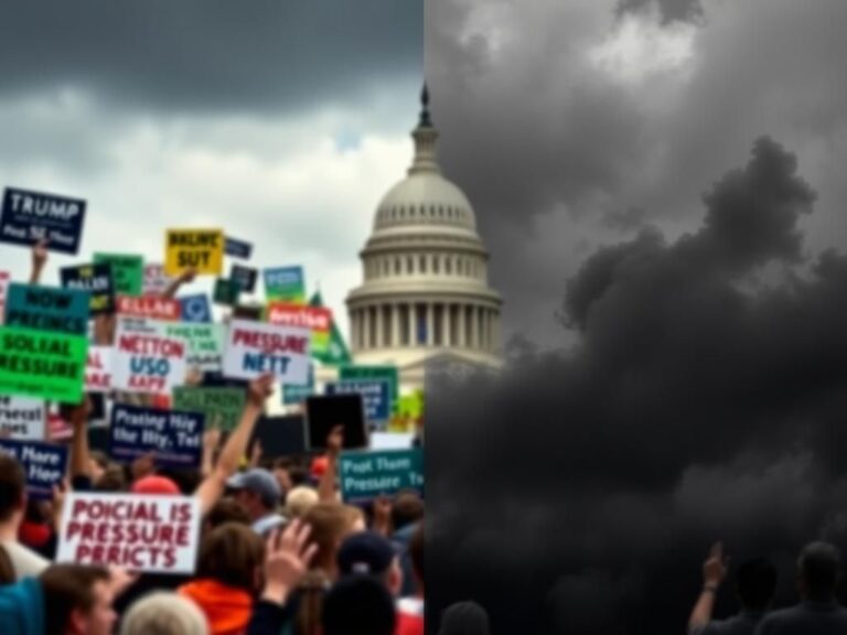 Flick International A dramatic split-screen depicting division within the Democratic Party with contrasting scenes of activism and party leadership.