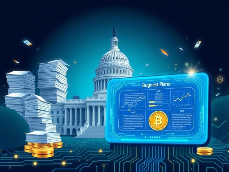 Flick International Illustration depicting government efficiency and financial oversight with digital symbols