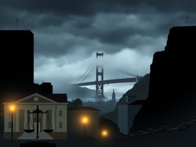 Flick International San Francisco cityscape with Golden Gate Bridge under mist showcasing immigration tensions