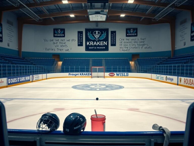 Flick International Youth hockey rink showing ice surface and hockey puck near the center