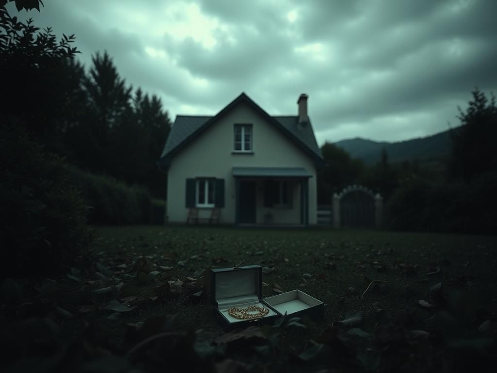 Flick International Somber scene of a small house in Southern France surrounded by greenery