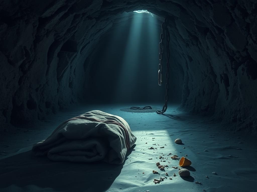 Flick International An underground tunnel depicting the harsh captivity of hostages