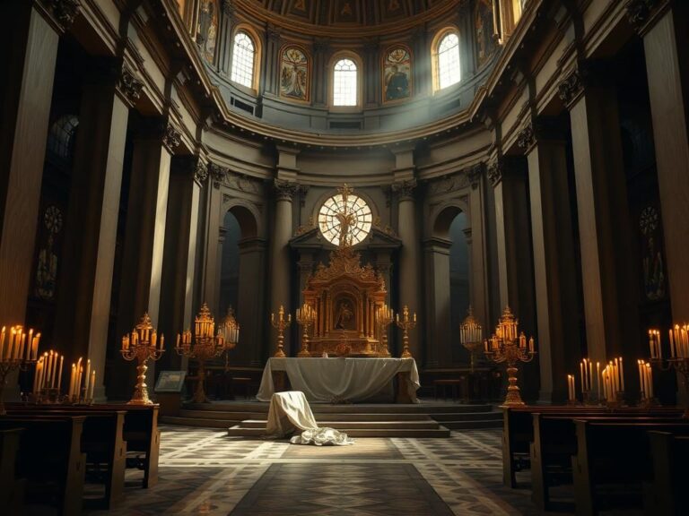 Flick International Interior view of St. Peter's Basilica with disturbed altar