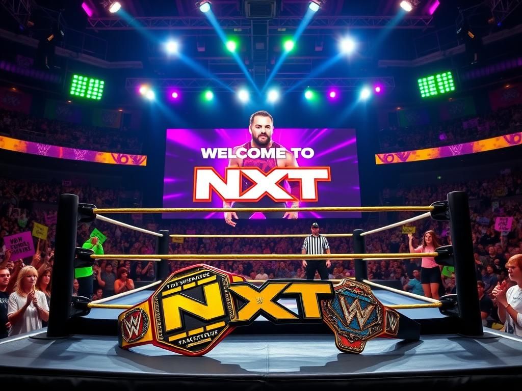 Flick International Vibrant wrestling ring with cheering crowd at NXT event