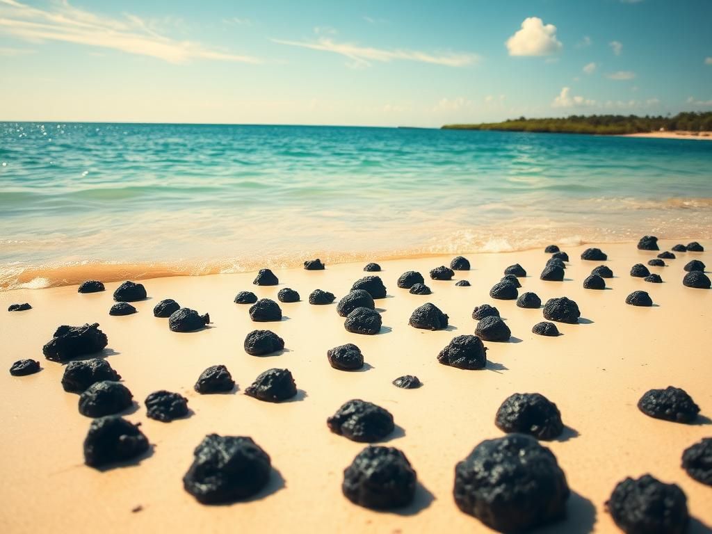 Flick International Mysterious tar balls scattered on a South Florida beach