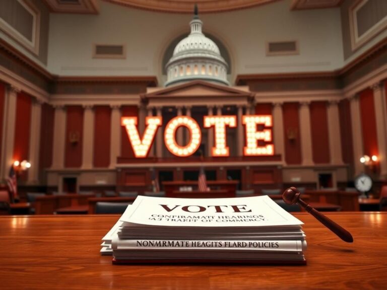 Flick International A dynamic view of the U.S. Capitol building with illuminated 'VOTE' sign during a Senate procedural vote.