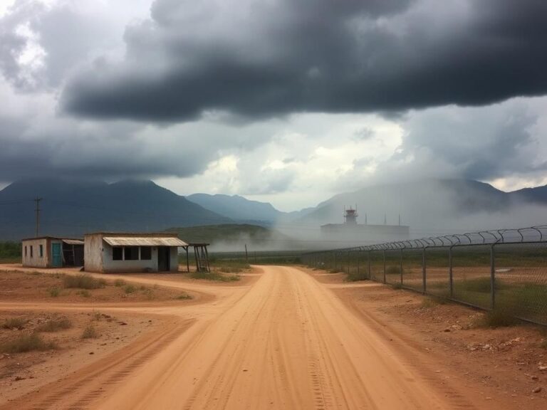 Flick International A barren Venezuelan landscape juxtaposed with the foreboding presence of Guantánamo Bay