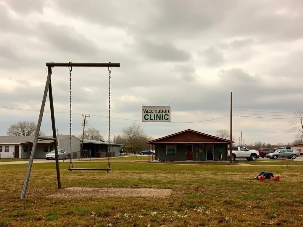 Flick International Weathered playground in a Texas town affected by measles outbreak