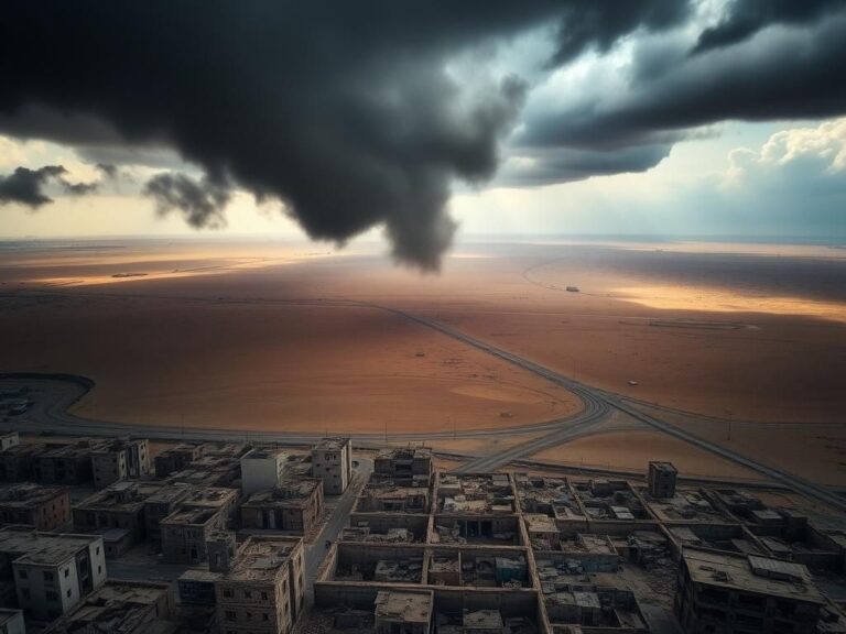 Flick International Aerial view of Gaza highlighting urban chaos and desolate outskirts