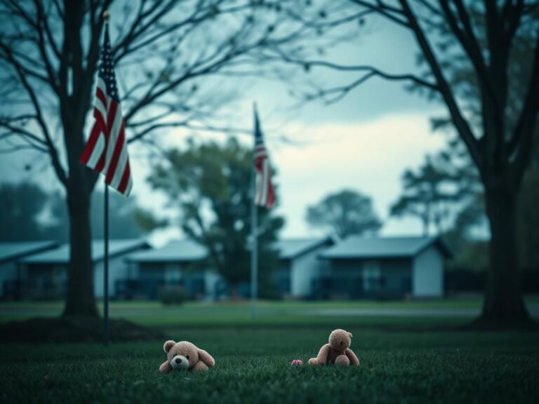 Flick International A military home on a base with a child's toy abandoned on the grass