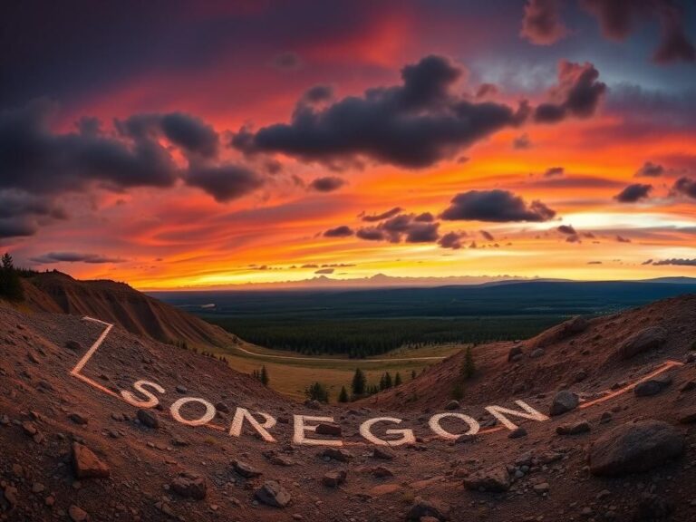 Flick International Panoramic view of Oregon landscape illustrating contrast between eastern arid terrain and western lush forests.