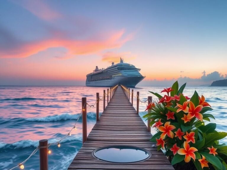 Flick International Serene seascape at dusk with a cruise ship in the distance