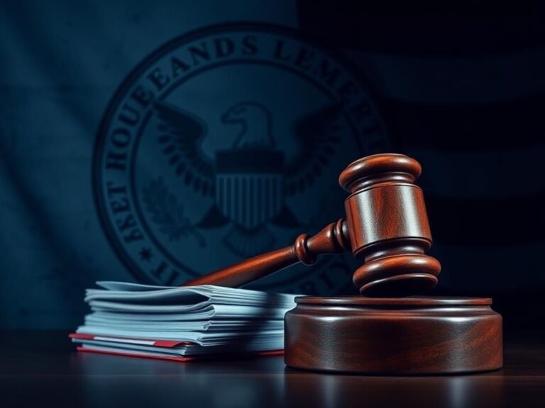 Flick International Abstract representation of a courtroom with a wooden gavel and DHS emblem in faded American flag background