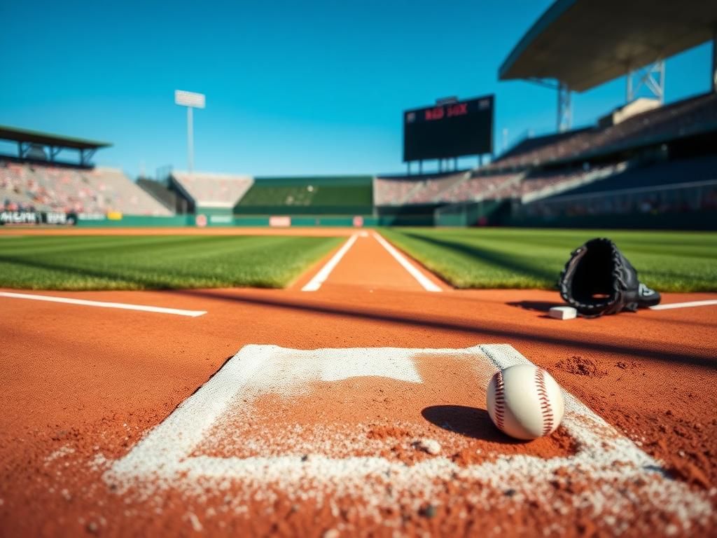 Flick International Pristine third base on a well-maintained baseball diamond at spring training