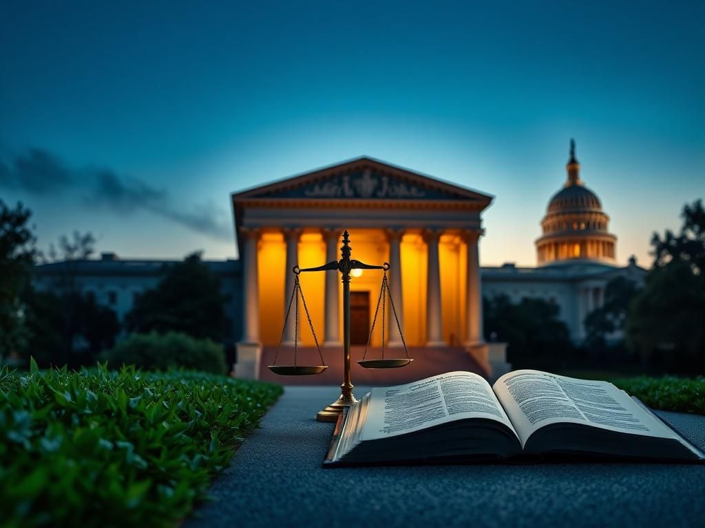 Flick International Courthouse at dusk symbolizing justice in Washington, D.C.