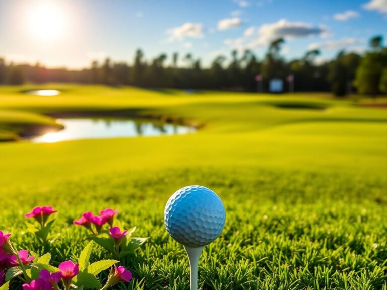 Flick International Scenic view of Sage Valley golf course with a golf tee and ball