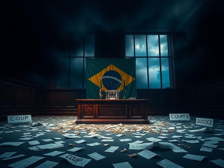 Flick International Empty grand courtroom symbolizing Brazil's political turmoil