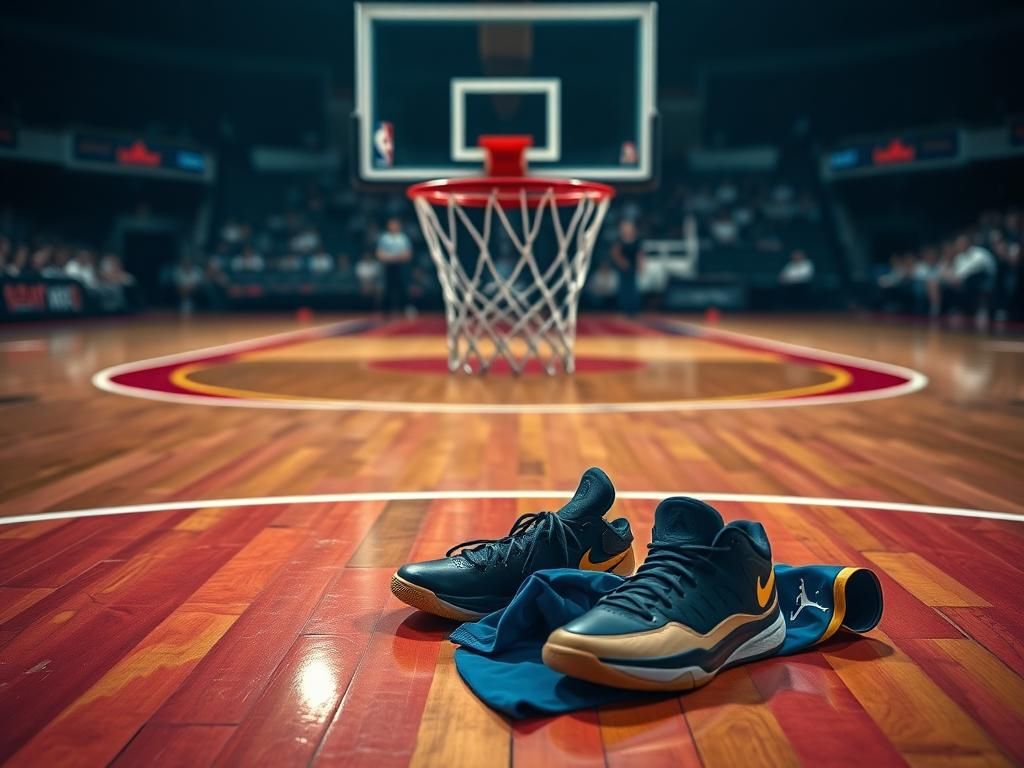 Flick International Dramatic basketball court scene with empty hoop symbolizing unresolved emotions in trades