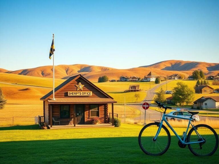 Flick International Rustic sheriff's office in Kittitas County, Washington, with serene landscape