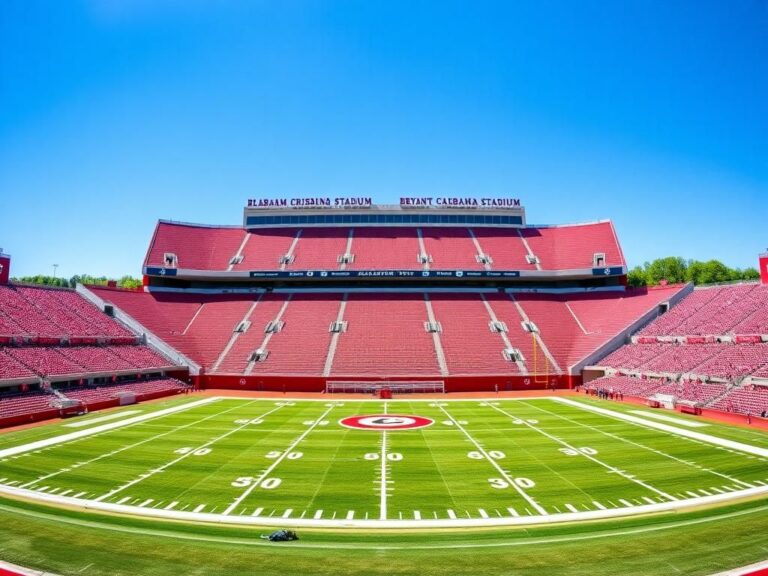 Flick International Panoramic view of Bryant-Denny Stadium during a sunny day