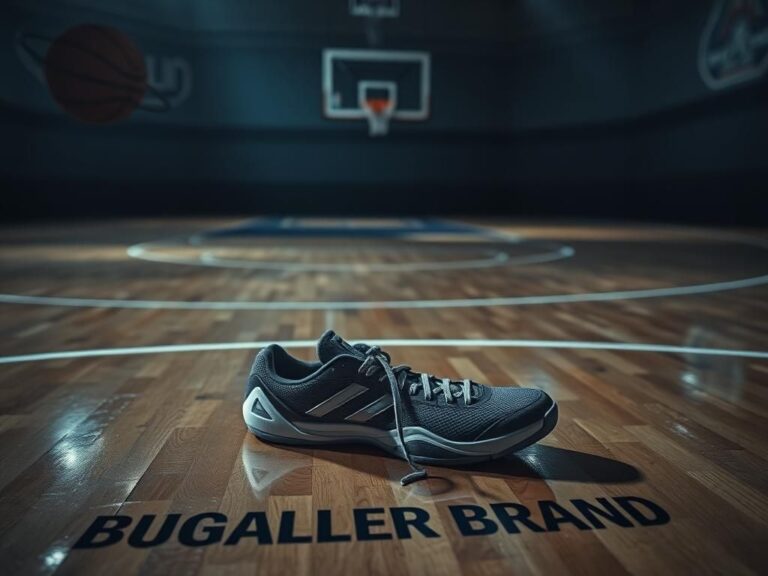 Flick International Close-up of an empty, weathered sneaker on a basketball court symbolizing loss and absence