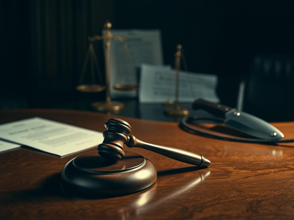 Flick International A judge's gavel resting on a polished wooden bench in a courtroom setting