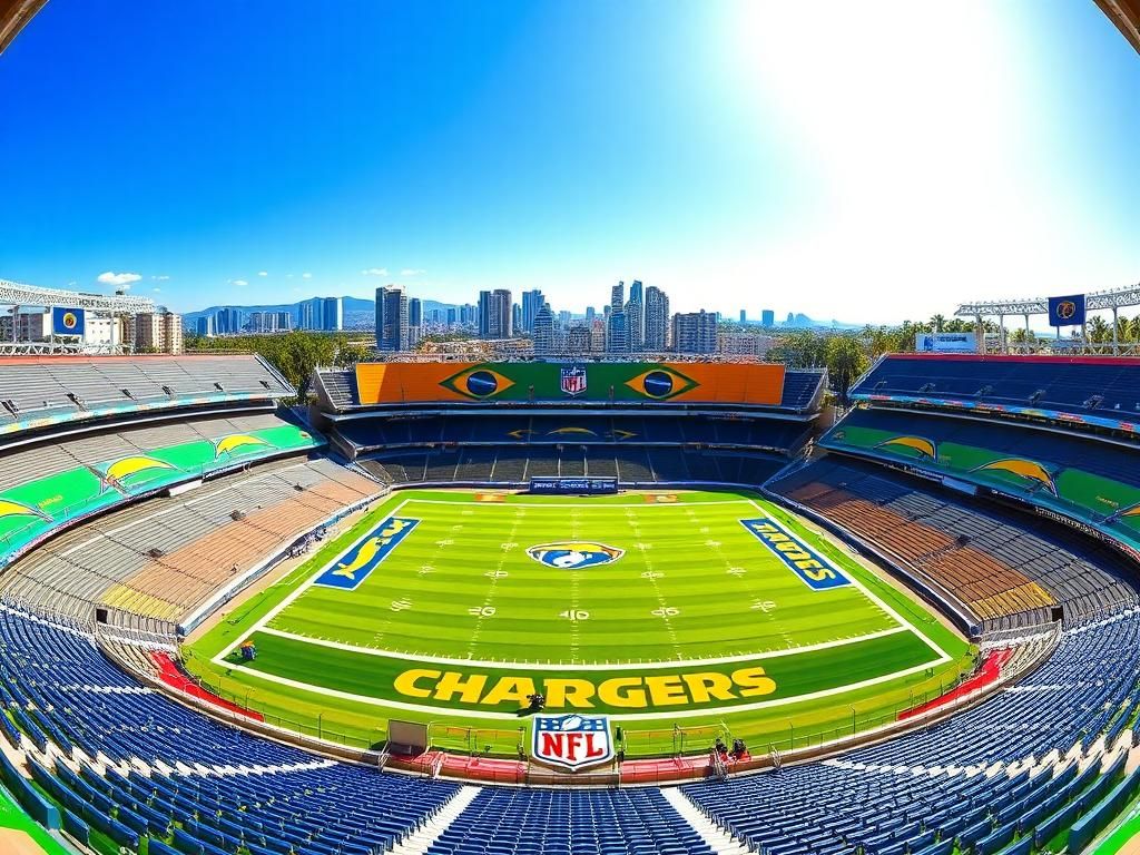 Flick International Panoramic view of Neo Quimica Arena in São Paulo with NFL branding