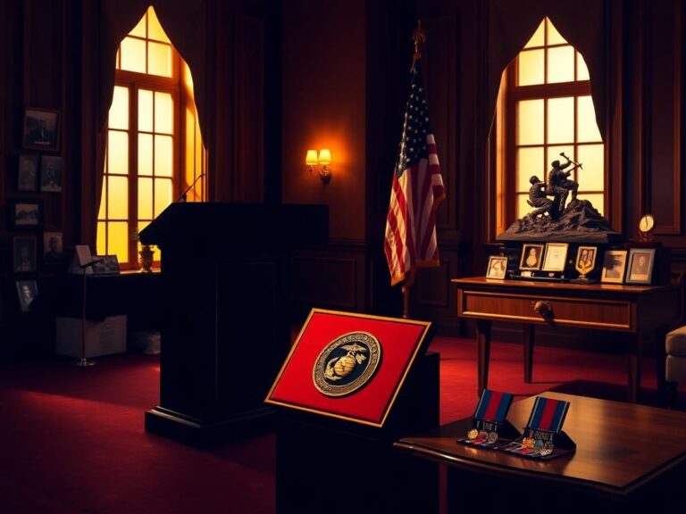 Flick International Elegant Marine Corps League award ceremony setting at Massachusetts State House