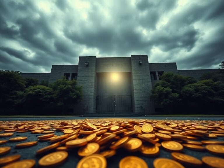 Flick International Dramatic high-angle view of Fort Knox building against moody sky