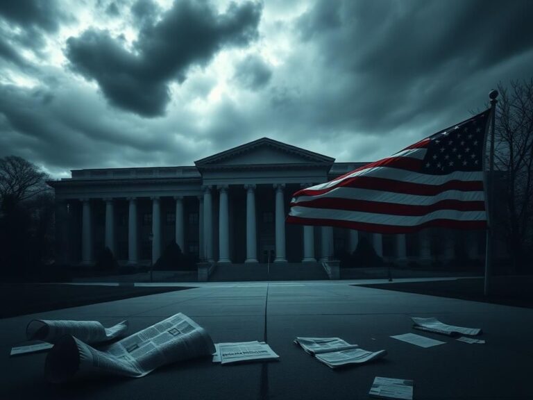 Flick International Dramatic view of the FBI headquarters with storm clouds overhead