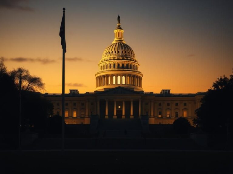 Flick International Dusk view of the U.S. Capitol building symbolizing political transition