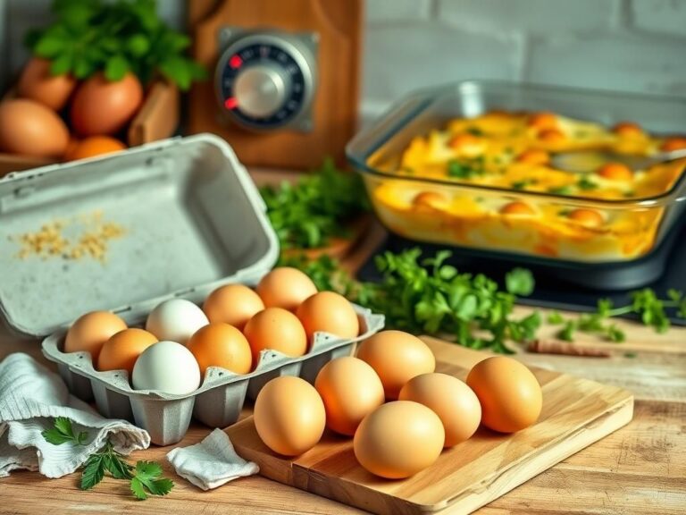 Flick International Fresh farm eggs arranged on a rustic kitchen countertop